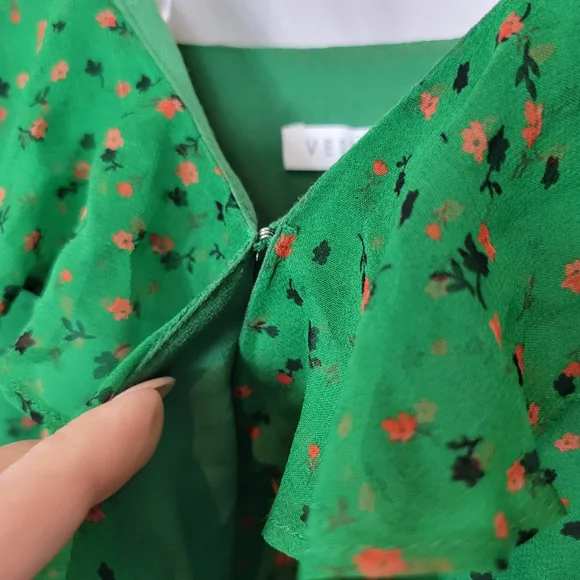 Veronica Beard green floral midi dress